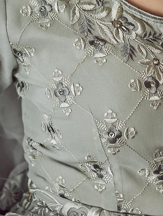 Tonal embroidered anarkalli suit - 15629094 - Zoom Image - 2
