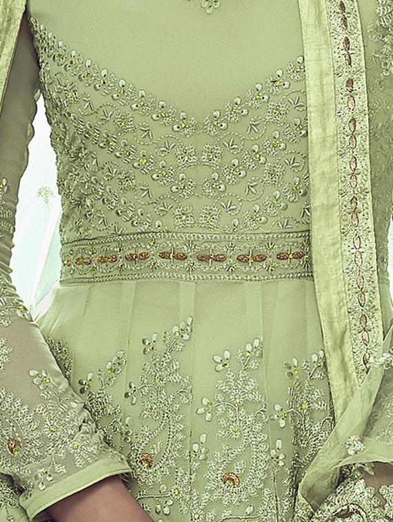 Tonal embroidered anarkalli suit - 15629098 - Zoom Image - 2