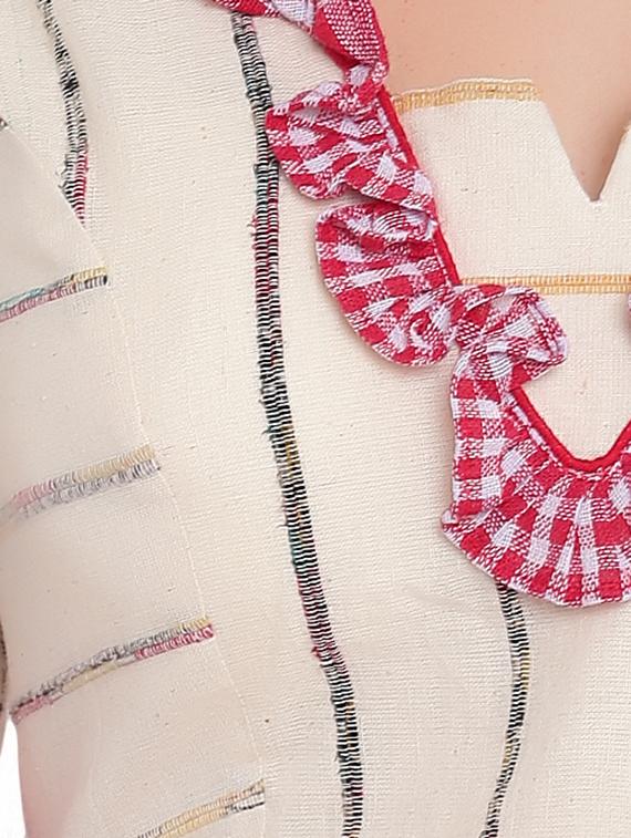 Stripes ruffles blouse - 15629102 - Zoom Image - 5
