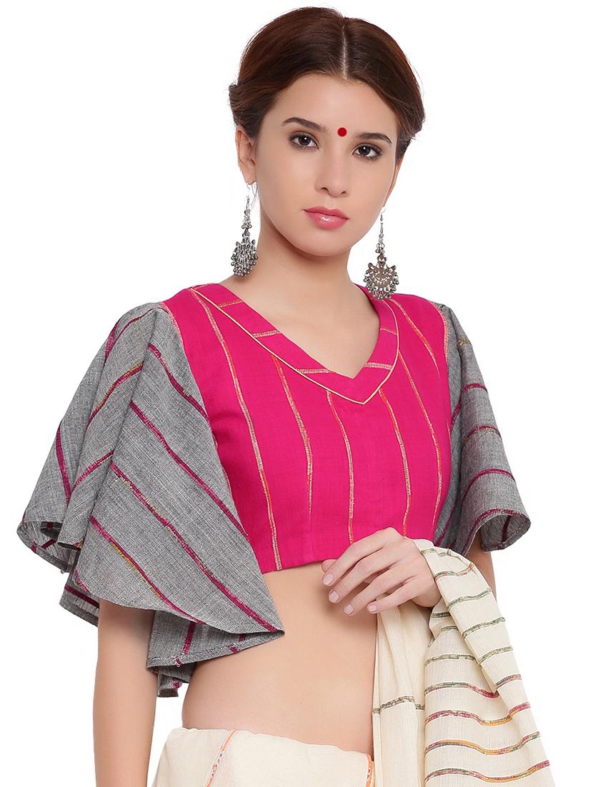 self-design flared sleeved blouse - 15629109 - Zoom Image - 2