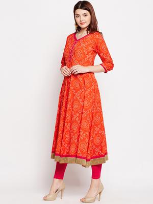 Bandhani flared kurta - 15629506 - Standard Image - 2