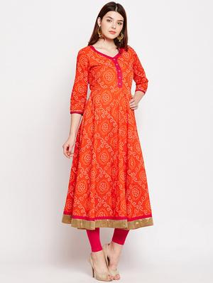 bandhani flared kurta - 15629506 - Standard Image - 2
