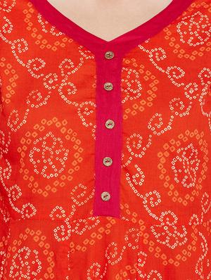 bandhani flared kurta - 15629506 - Standard Image - 5