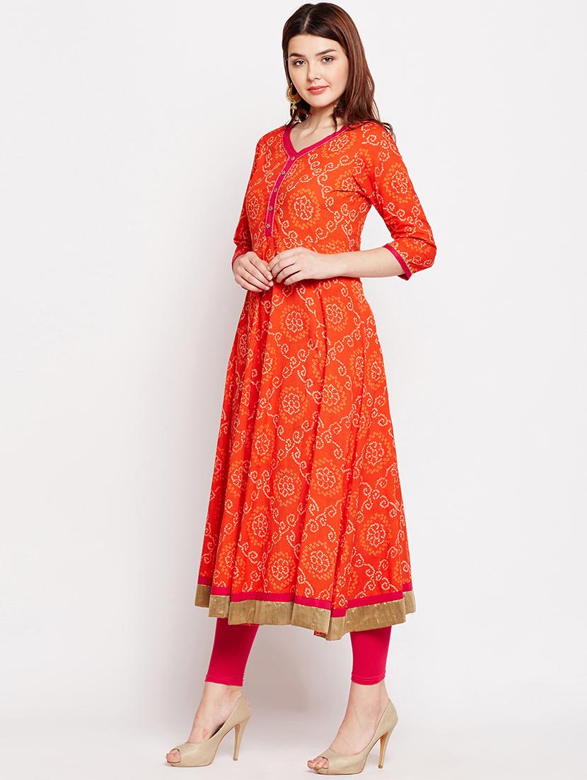 Bandhani flared kurta - 15629506 - Zoom Image - 2