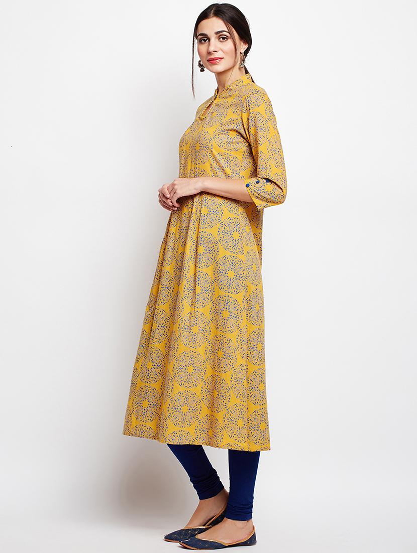 Printed sleeves detail a-line kurta - 15629511 - Zoom Image - 2
