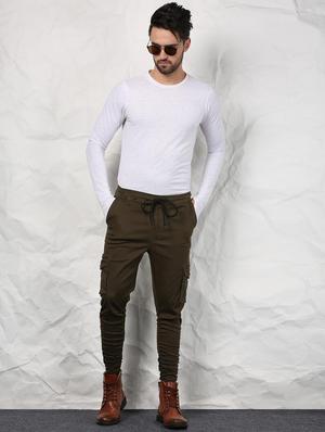 green cotton blend cargo - 15629788 - Standard Image - 5