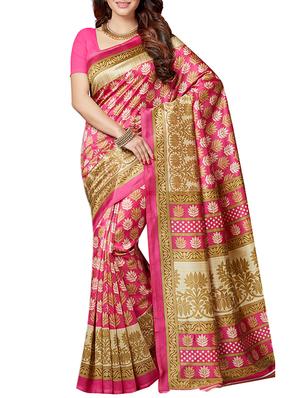 multicolor printed saree combo with blouse - 15630057 - Standard Image - 5