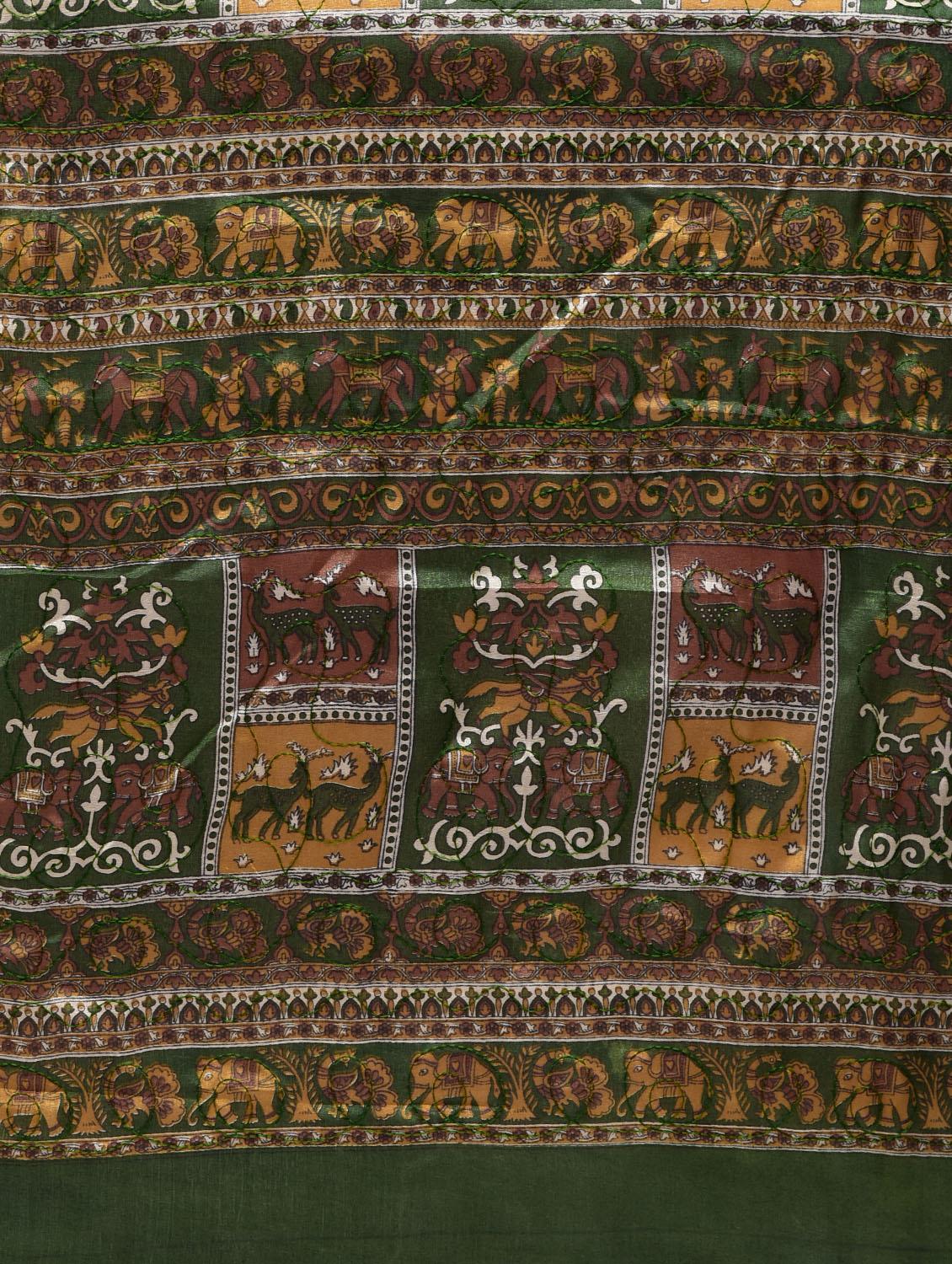 contrast pallu warli printed saree with blouse - 15630536 - Zoom Image - 5