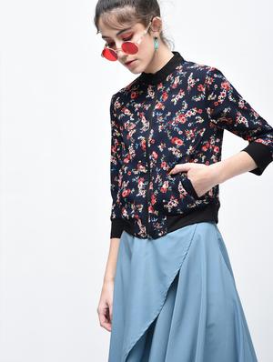 zip-up floral jacket - 15630855 - Standard Image - 2
