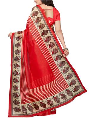 conversational printed saree with blouse - 15630962 - Standard Image - 2