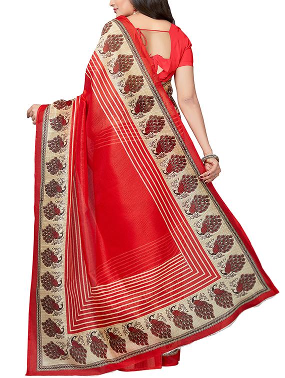 conversational printed saree with blouse - 15630962 - Zoom Image - 2