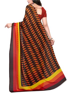 geometrical printed saree with blouse - 15630978 - Standard Image - 2