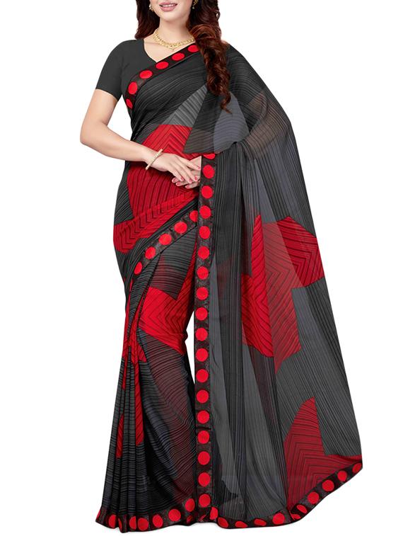 multicolor printed saree combo with blouse - 15631039 - Zoom Image - 2