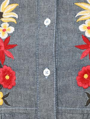 embroidered yoke back pleat shirt - 15631355 - Standard Image - 5