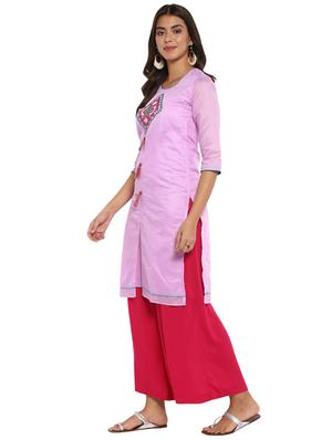 embroidered straight kurta with tassels - 15636167 - Standard Image - 2