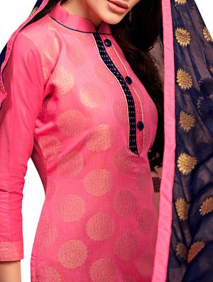 Self-design unstitched churidaar suit - 15636542 - Standard Image - 2