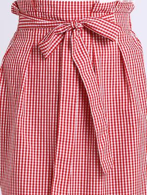 checkered tie up waist skirt - 15637130 - Standard Image - 5