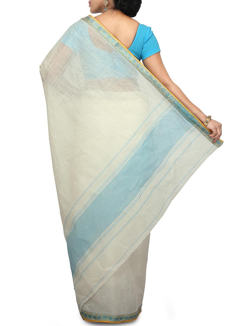 contrast pallu tant saree - 15637754 - Zoom Image - 2