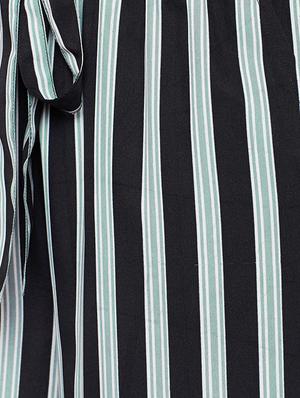 striped tie up waist wide leg trouser - 15640850 - Standard Image - 5