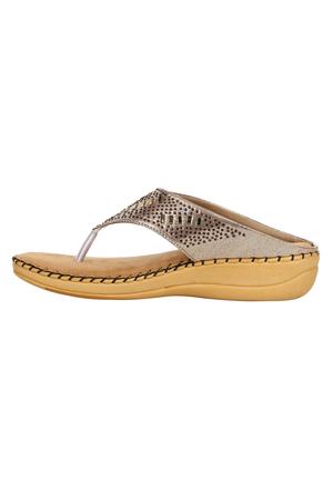 Doctor Soft gold Embellished Flats - 15642607 - Standard Image - 2