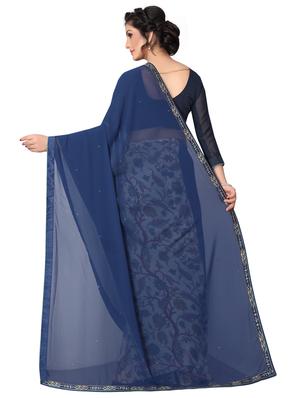 floral half and half saree with blouse - 15642653 - Standard Image - 2