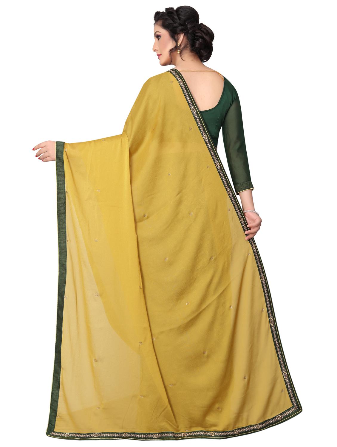 floral half and half saree with blouse - 15642655 - Zoom Image - 2