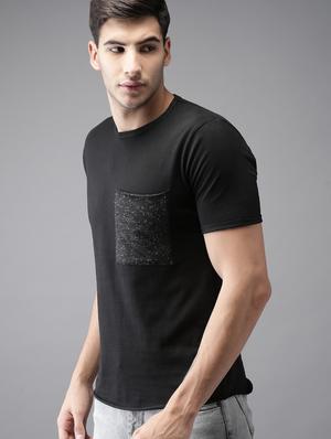 black cotton pocket t-shirt - 15643055 - Standard Image - 2