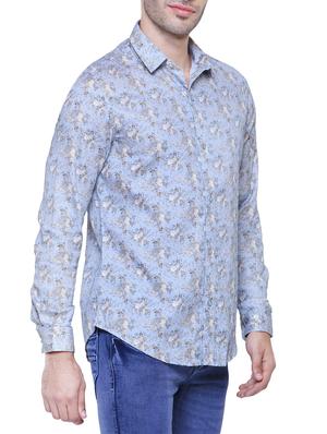 blue cotton casual shirt - 15643386 - Standard Image - 2