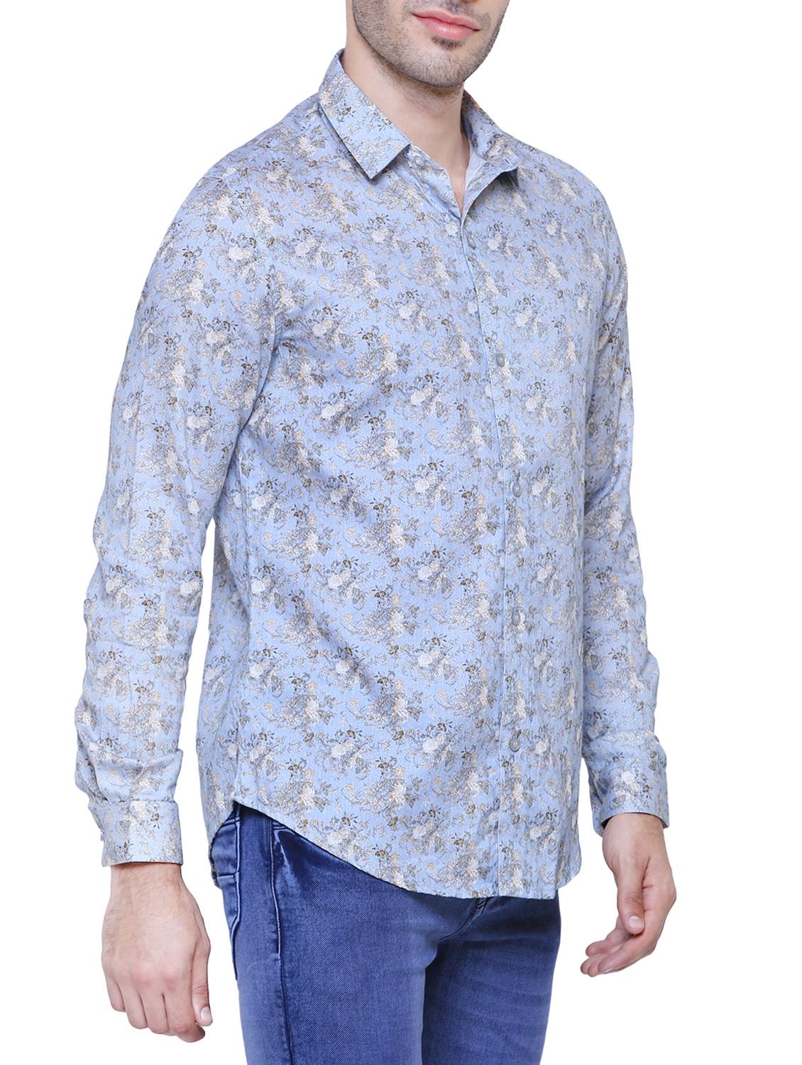 blue cotton casual shirt - 15643386 - Zoom Image - 2