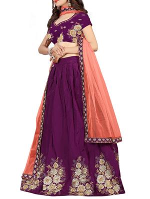 Gold zari embroidered flared lehenga - 15644072 - Standard Image - 2