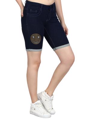 graphic patch turn-up hem shorts - 15644383 - Standard Image - 2