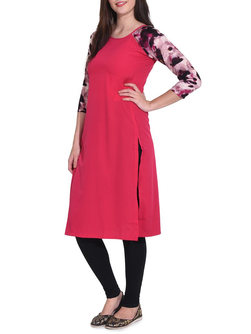 Straight printed sleeves kurta - 15645850 - Zoom Image - 2