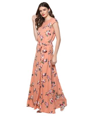 self belted floral maxi dress - 15647122 - Standard Image - 2