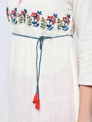 embroidered a-line kurta - 15647826 - Standard Image - 5