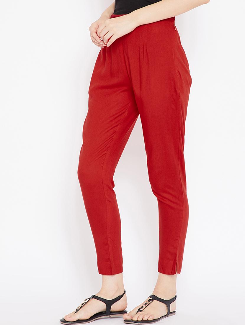 red viscose others trousers - 15648803 - Zoom Image - 2