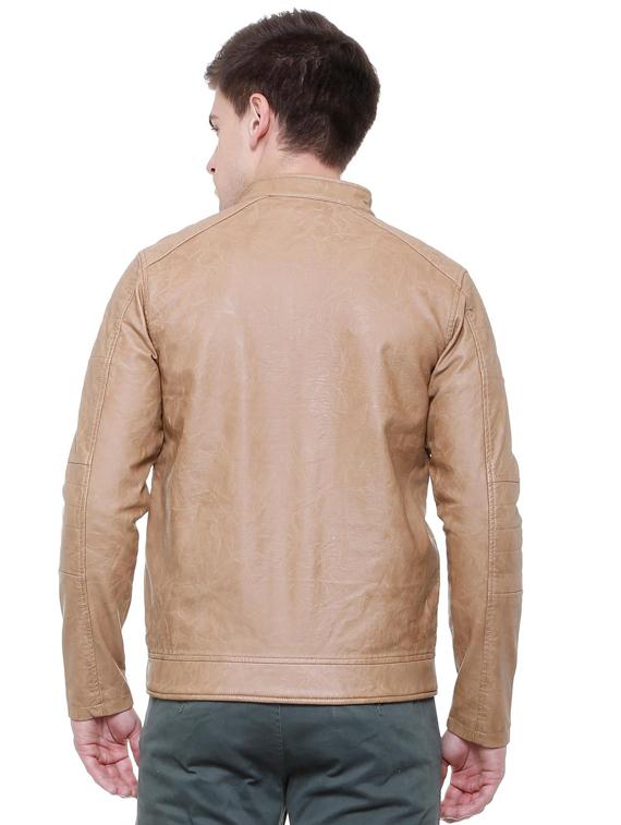 beige leather biker jacket - 15649093 - Zoom Image - 2