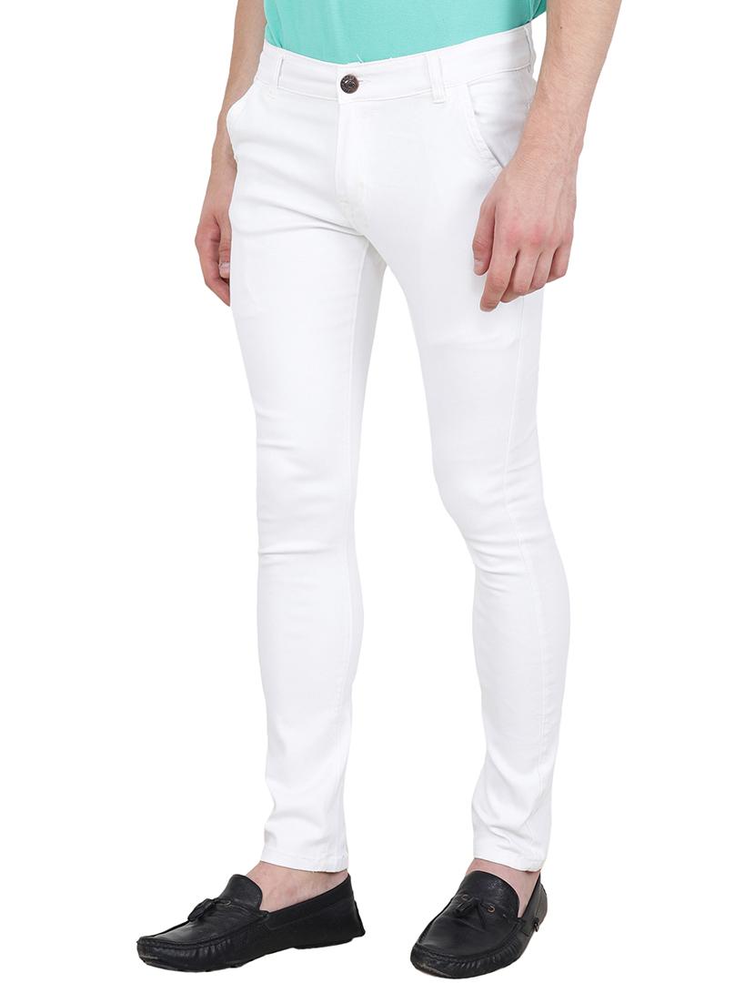 white denim plain jeans - 15649467 - Zoom Image - 2