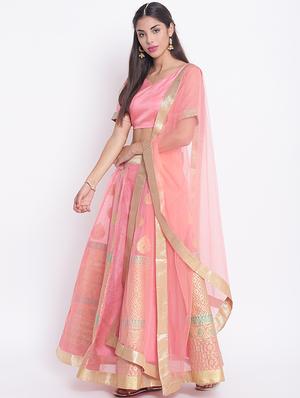 zari flared lehenga set - 15649791 - Standard Image - 2