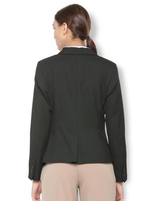 black lapel collared blazer - 15650170 - Standard Image - 2