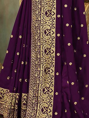 floral embroidered saree with blouse - 15650445 - Standard Image - 5