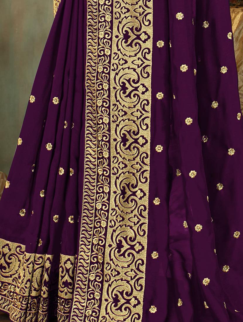 floral embroidered saree with blouse - 15650445 - Zoom Image - 5