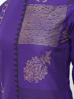 Foil printed straight kurta - 15654164 - Standard Image - 5