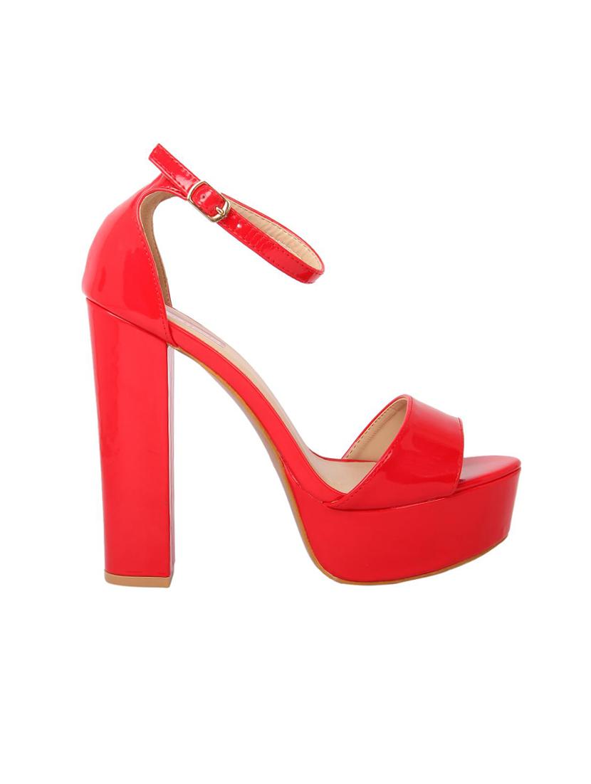 red patent leather back strap sandals - 15654440 - Zoom Image - 2
