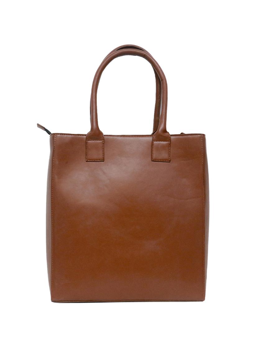 brown leatherette (pu) regular handbag - 15654788 - Zoom Image - 2