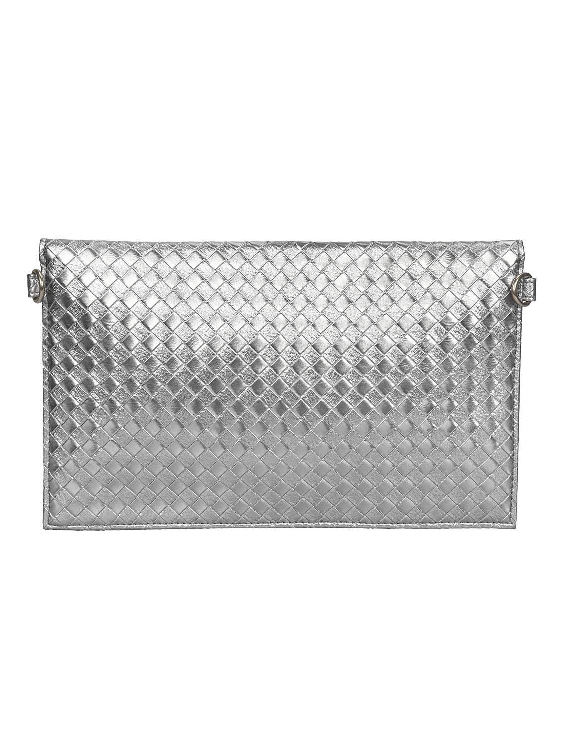 silver leatherette (pu) envelope clutch - 15655602 - Zoom Image - 2