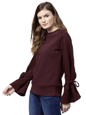 tie up detail sleeved sweatshirt - 15656460 - Standard Image - 2