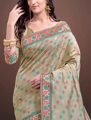 zari motif kanjivaram saree with blouse - 15656669 - Standard Image - 2