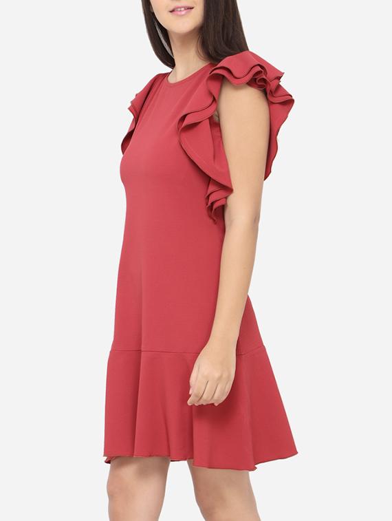 ruffle sleeved a-line dress - 15658050 - Zoom Image - 2