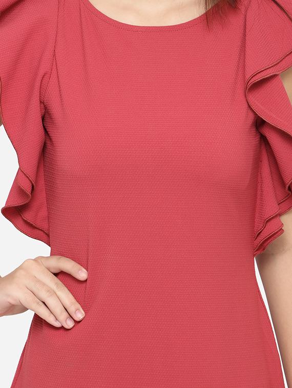 ruffle sleeved a-line dress - 15658050 - Zoom Image - 5