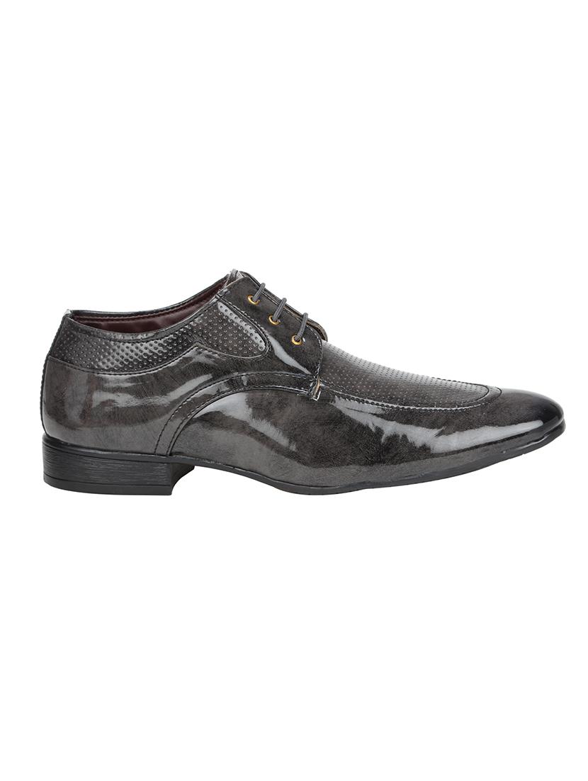 grey Leatherette lace-up derbys - 15658063 - Zoom Image - 2